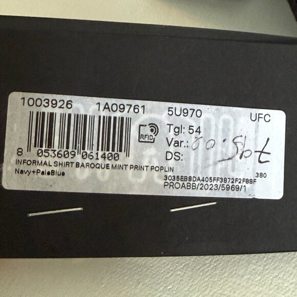 Versace INFORMAL SHIRT BAROQUE MINT PRINT POPLIN FABRIC - Picture 10 of 13